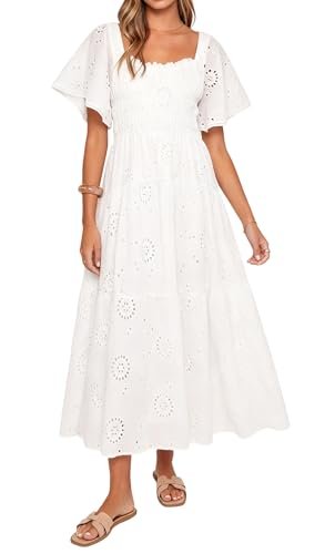 Lillian Eyelet Cotton Midi Dress — WAYF