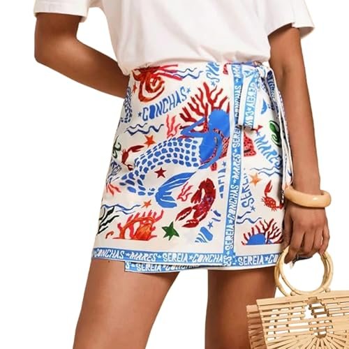 Amelia Floral Linen Blend Wrap Miniskirt — WAYF